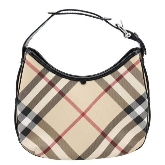 Burberry  Nova Check Canvas Hobo Bag Black - Picture 1 of 14